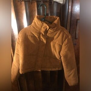 Womens “Say What” Crop Puffer Jacket